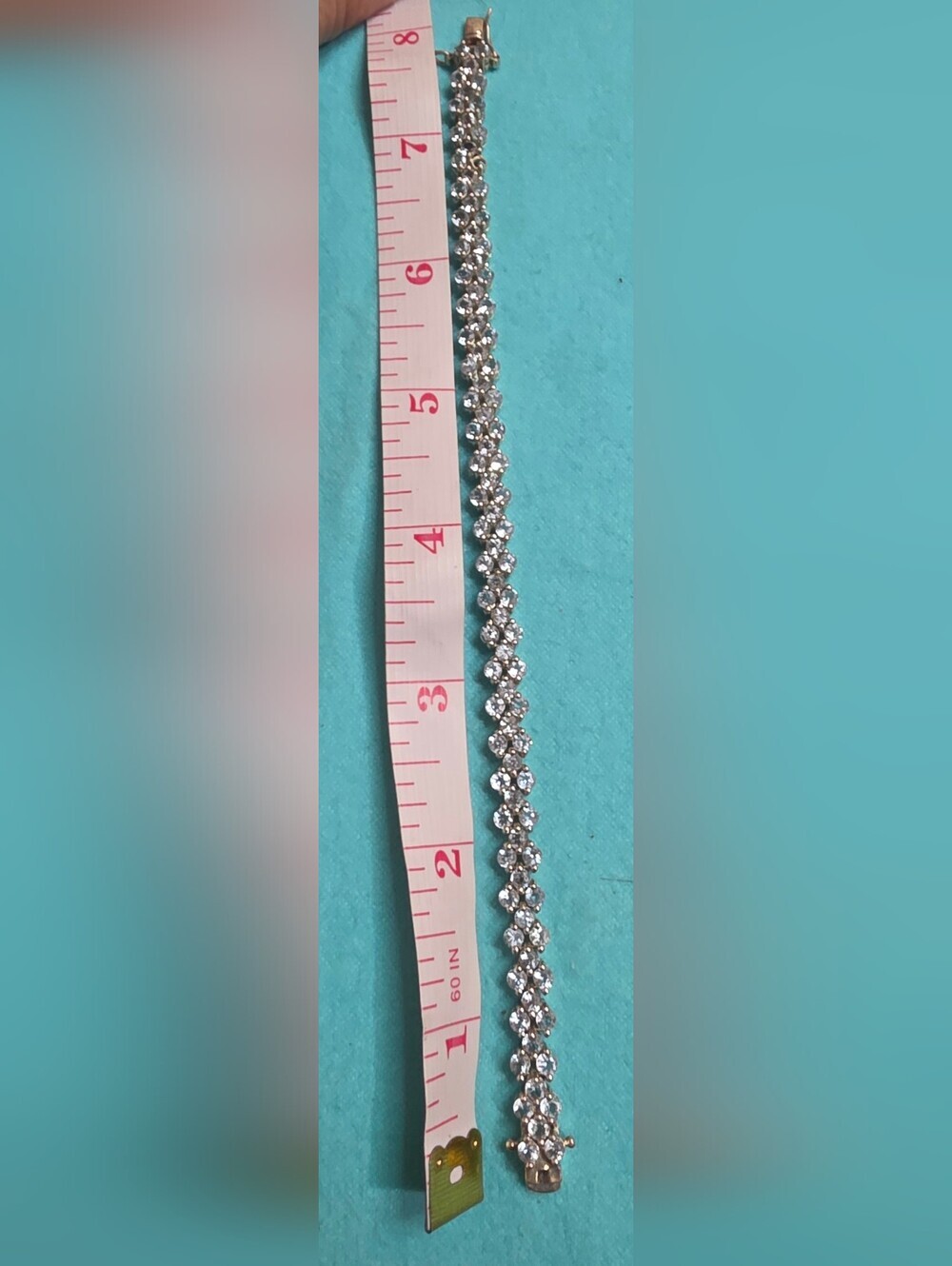 Sterling silver 925 natural aquamarine tennis bracelet 8 Inches - Picture 3 of 8